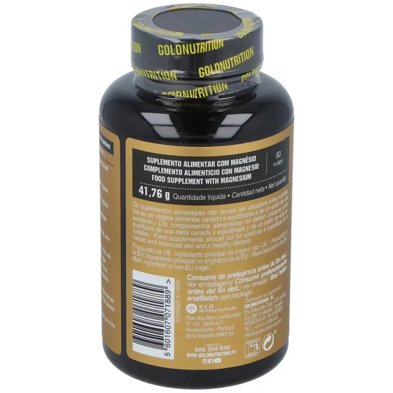 Gold nutrition magnesio 600mg 60caps | Farmacia Barata