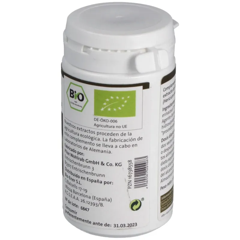 Pilze wolhrab melena de león hericium bio 60caps | Farmacia Barata