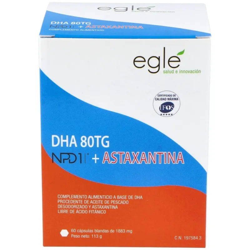 Egle npd1 dha 80 tg astaxantina 60 perlas | Farmacia Barata