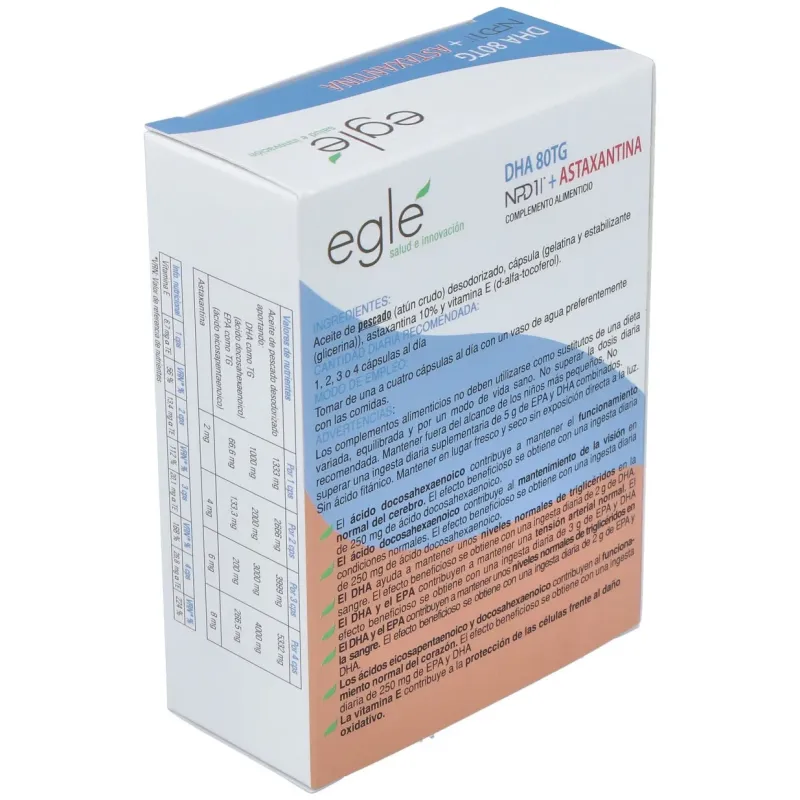 Eglé npd1 dha 80tg astaxantina 30 perlas | Farmacia Barata