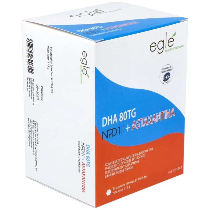 Egle npd1 dha 80 tg astaxantina 60 perlas | Farmacia Barata