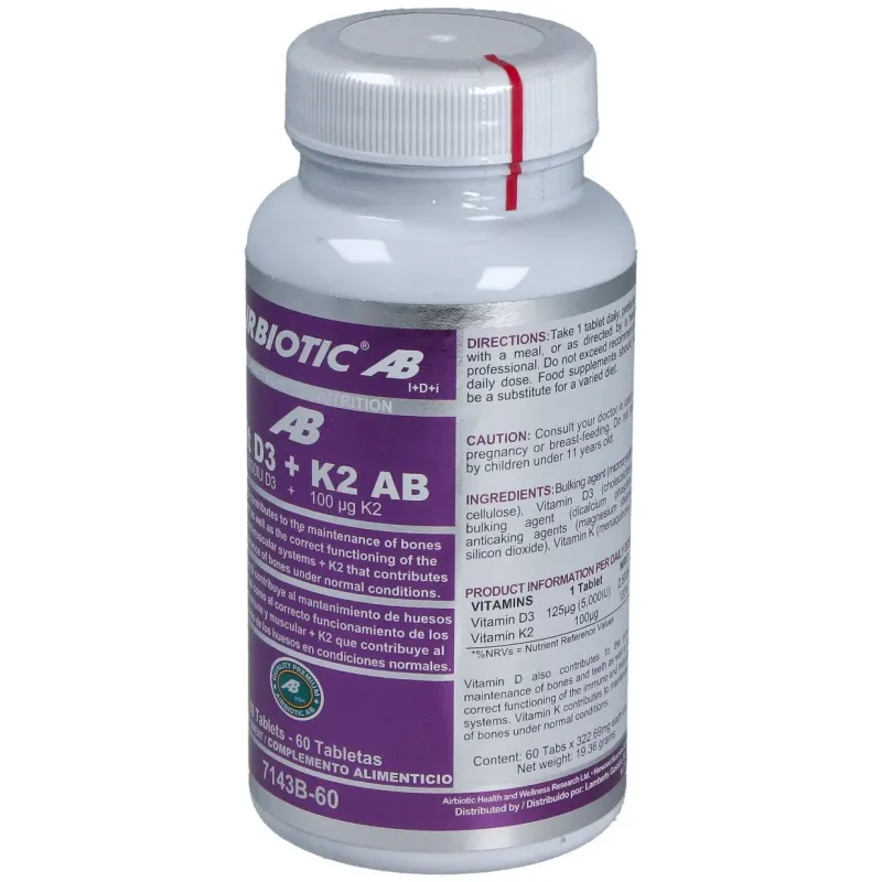 Airbiotic vit d3 + k2 60comp | Farmacia Barata