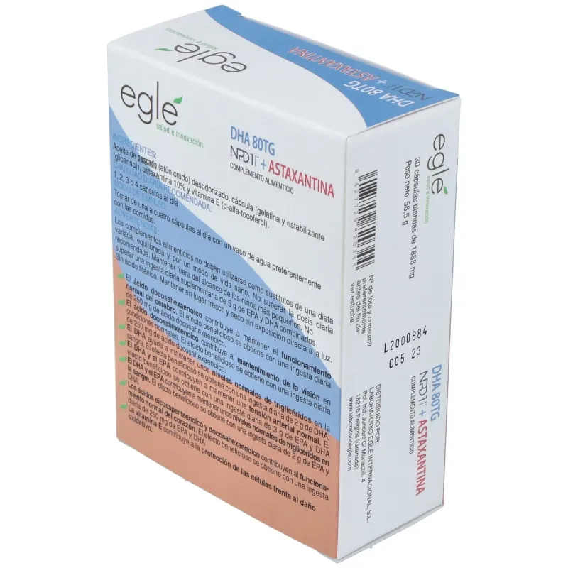 Eglé npd1 dha 80tg astaxantina 30 perlas | Farmacia Barata