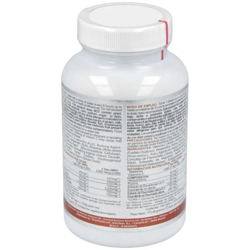 Airbiotic vit c ab complex 1.000 mg lib. sostenida 120 tabletas | Farmacia Barata