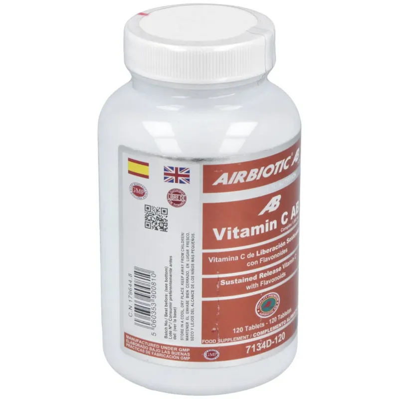 Airbiotic vit c ab complex 1.000 mg lib. sostenida 120 tabletas | Farmacia Barata