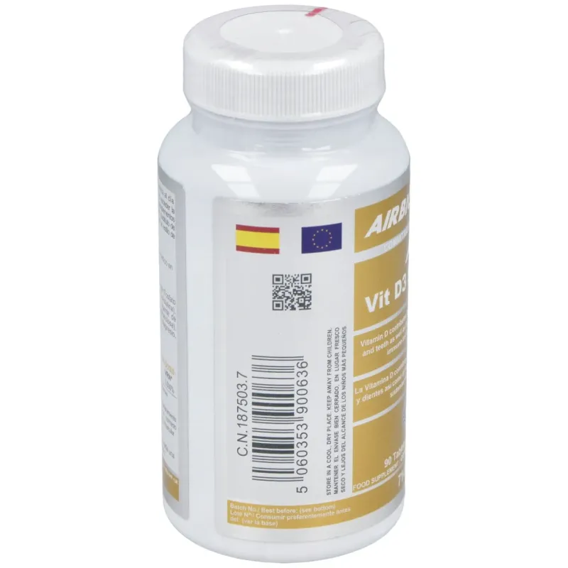 Airbiotic® ab vitamina d3 125mg 90 tabletas | Farmacia Barata