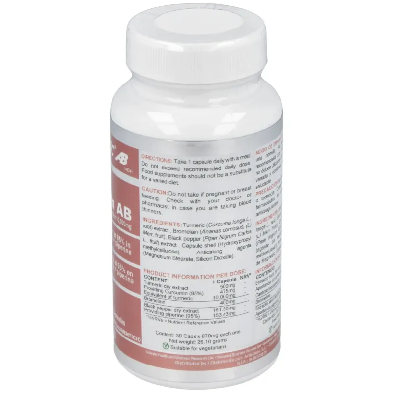 Airbiotic curcuma ab complex 10.000 mg 30 cápsulas | Farmacia Barata