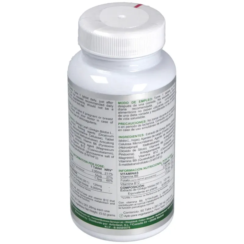 Airbiotic ginkgo-vit ab complex 6.000 90 tabletas | Farmacia Barata