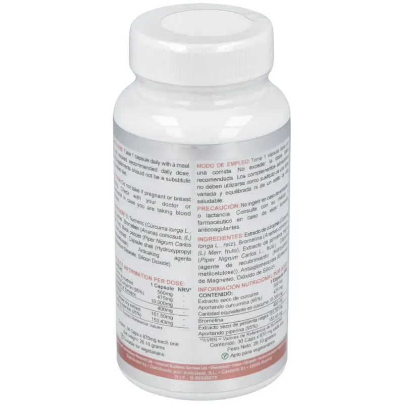 Airbiotic curcuma ab complex 10.000 mg 30 cápsulas | Farmacia Barata