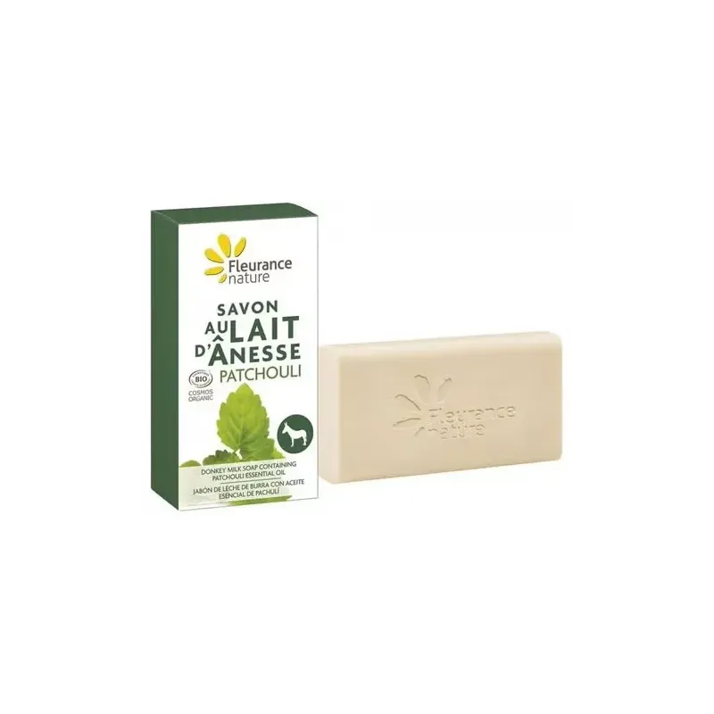 Fleurance nature jabón leche de burra patchouli pastilla 100g | Farmacia Barata