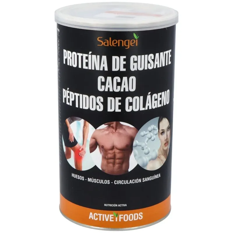 Active foods proteína guisante cacao y colágeno 500g | Farmacia Barata Active foods proteína guisante cacao y colágeno 500g | Farmacia Barata