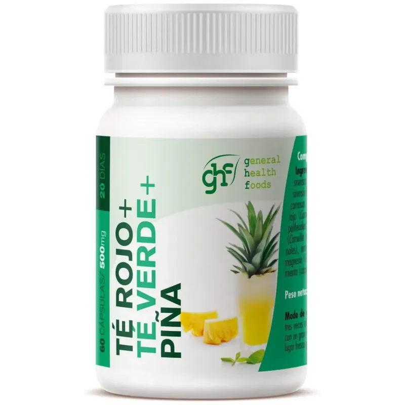 Ghf té verde + té rojo + piña 500mg 60cáps | Farmacia Barata Ghf té verde + té rojo + piña 500mg 60cáps | Farmacia Barata
