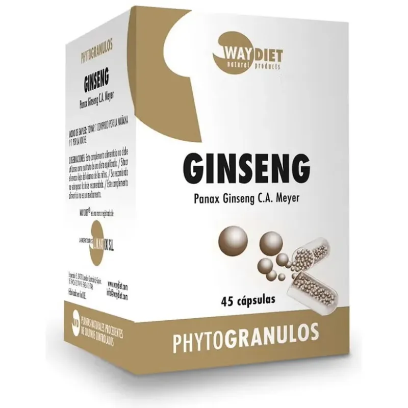Waydiet natural ginseng phytogránulos 45caps | Farmacia Barata