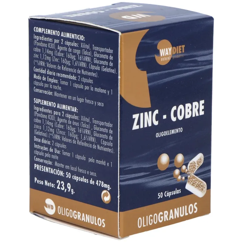 Waydiet natural products zinc-cobre oligogranulos 50caps | Farmacia Barata Waydiet natural products zinc-cobre oligogranulos 50caps | Farmacia Barata