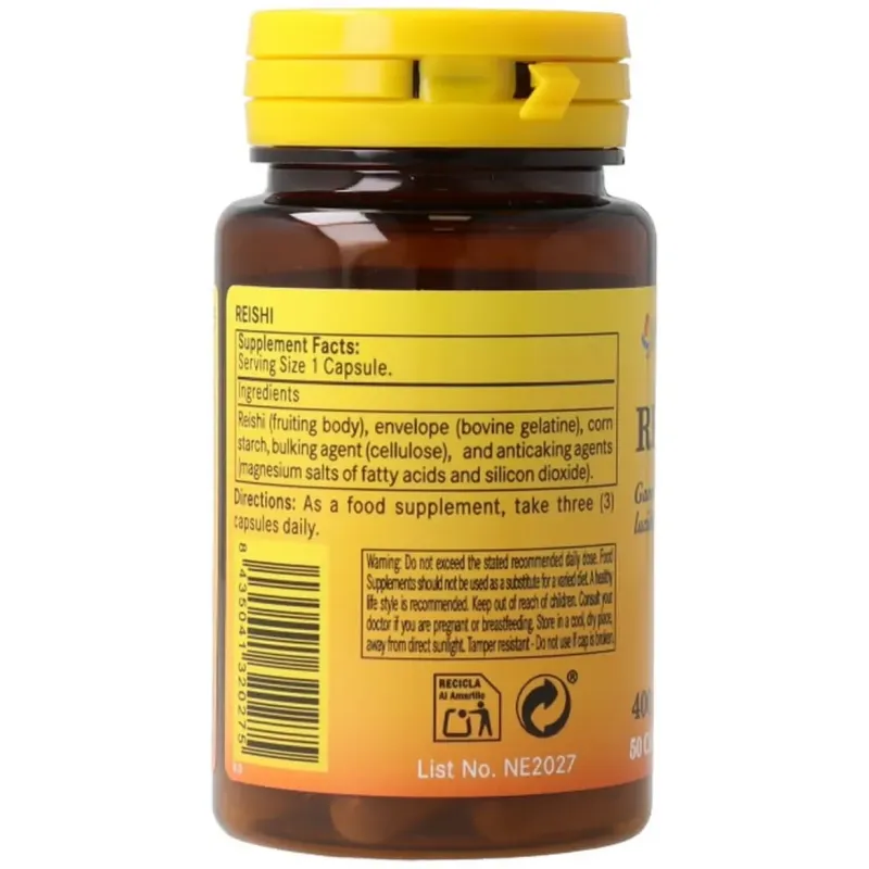 Nature essential reishi micelio 400mg 50caps | Farmacia Barata