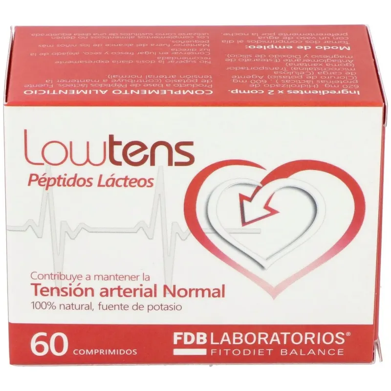 Lowtens peptidos lacticos 60comp. | Farmacia Barata