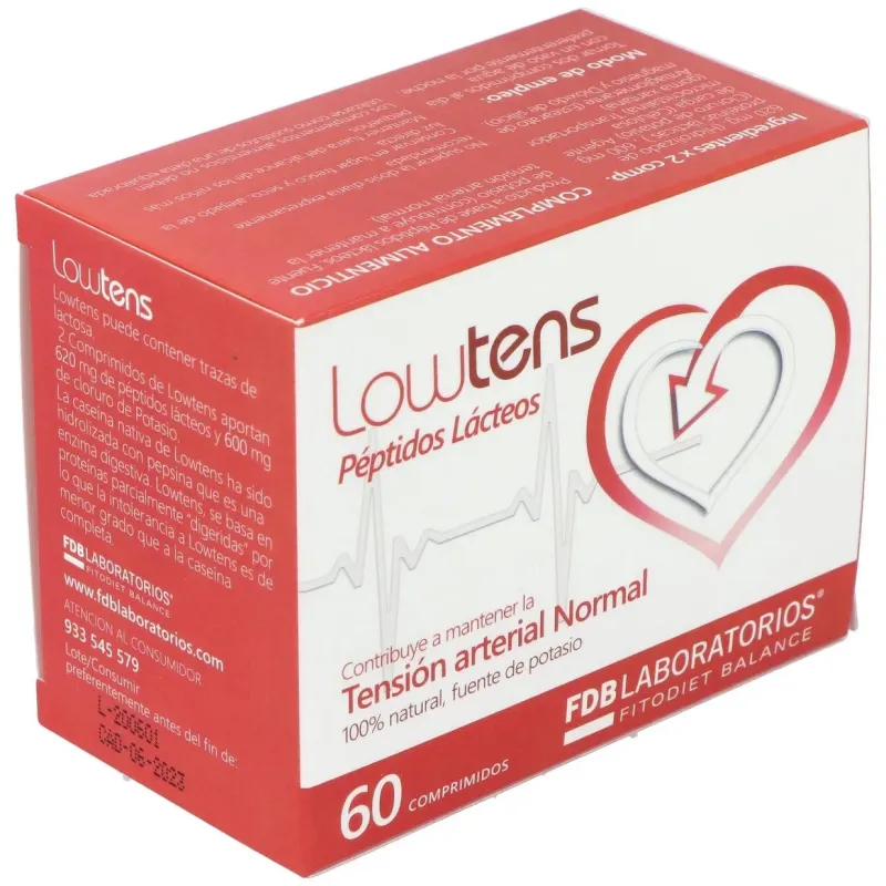 Lowtens peptidos lacticos 60comp. | Farmacia Barata
