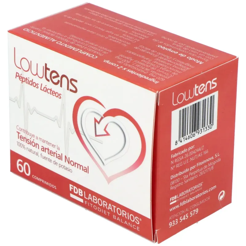 Lowtens peptidos lacticos 60comp. | Farmacia Barata