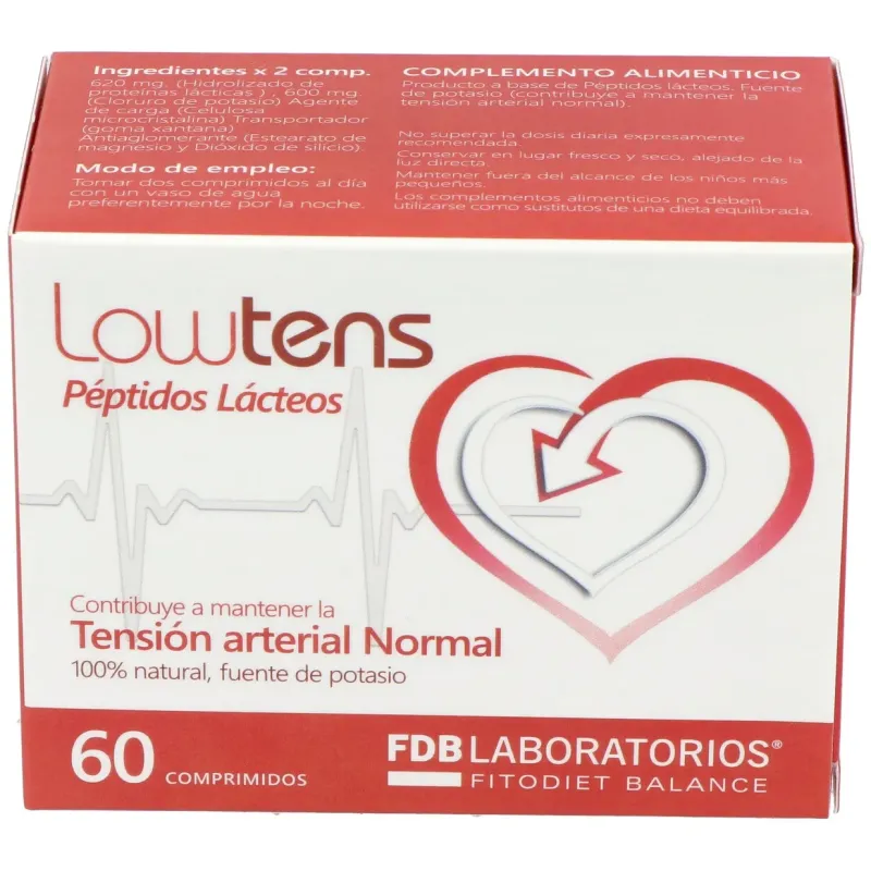 Lowtens peptidos lacticos 60comp. | Farmacia Barata
