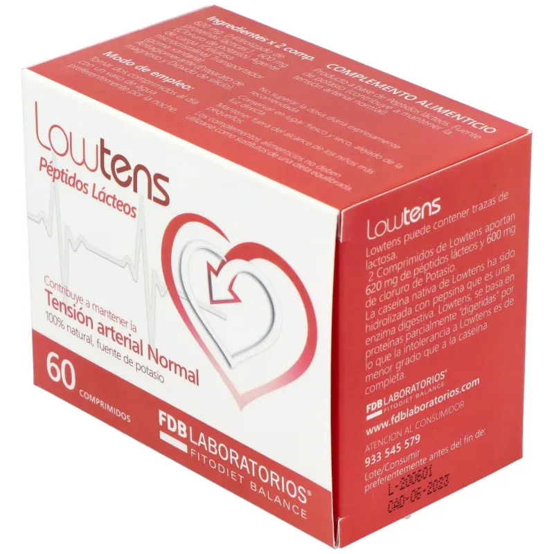 Lowtens peptidos lacticos 60comp. | Farmacia Barata
