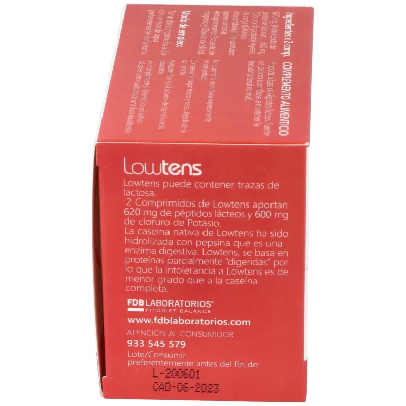 Lowtens peptidos lacticos 60comp. | Farmacia Barata