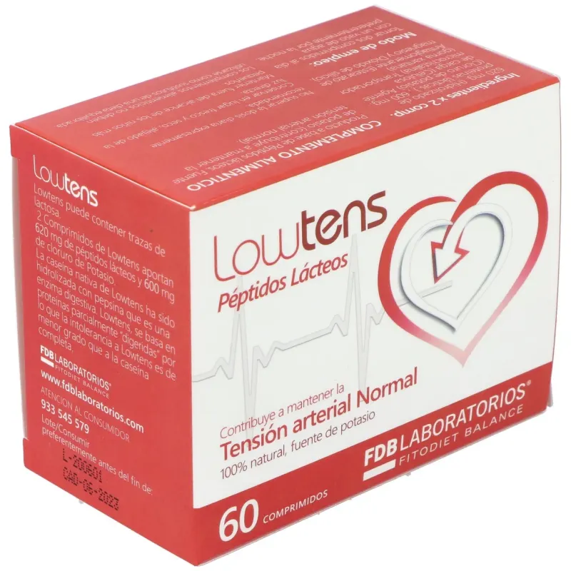 Lowtens peptidos lacticos 60comp. | Farmacia Barata