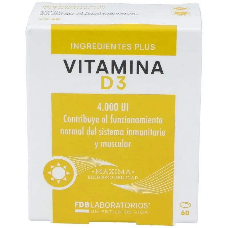 Fdb vitamina d3 4000ui 60 perlas | Farmacia Barata