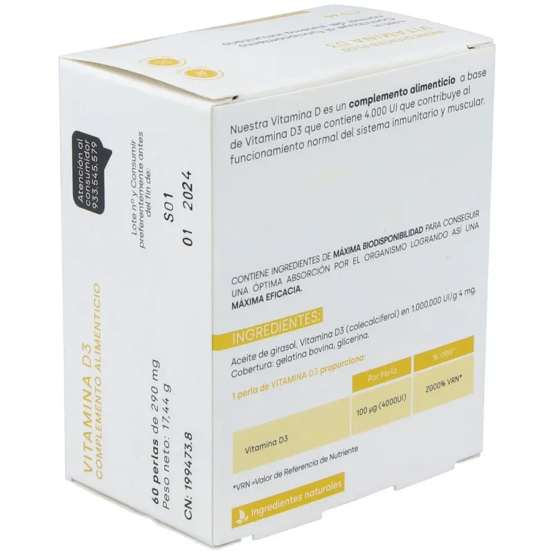 Fdb vitamina d3 4000ui 60 perlas | Farmacia Barata