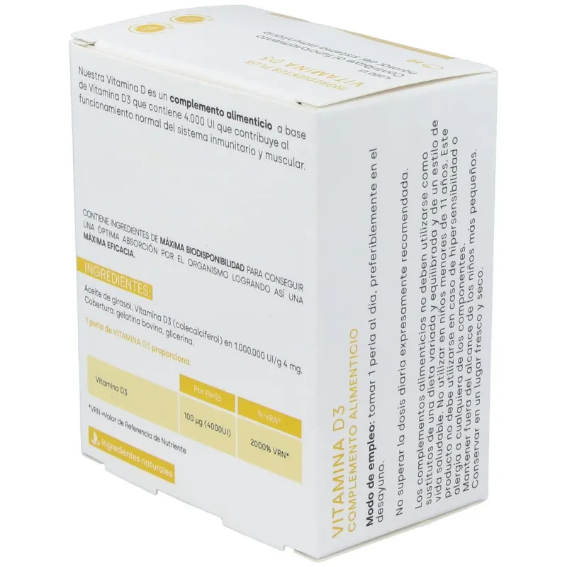 Fdb vitamina d3 4000ui 60 perlas | Farmacia Barata