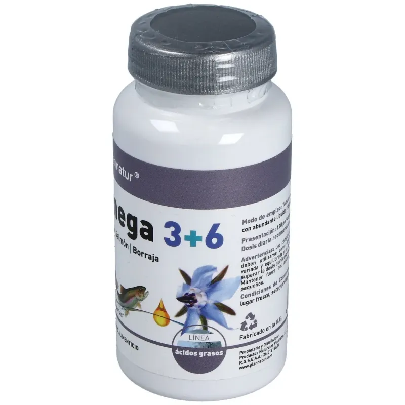 Omega 3+6 borraja + salmon 500mg. 120perlas | Farmacia Barata