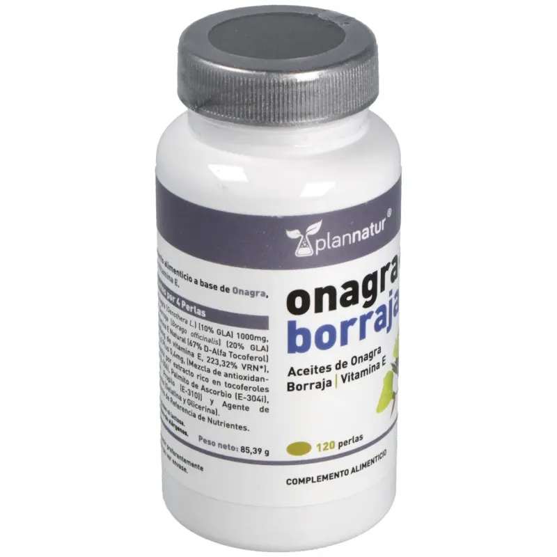 Plannatur onagra + borraja + vitamina e 500mg 120caps | Farmacia Barata