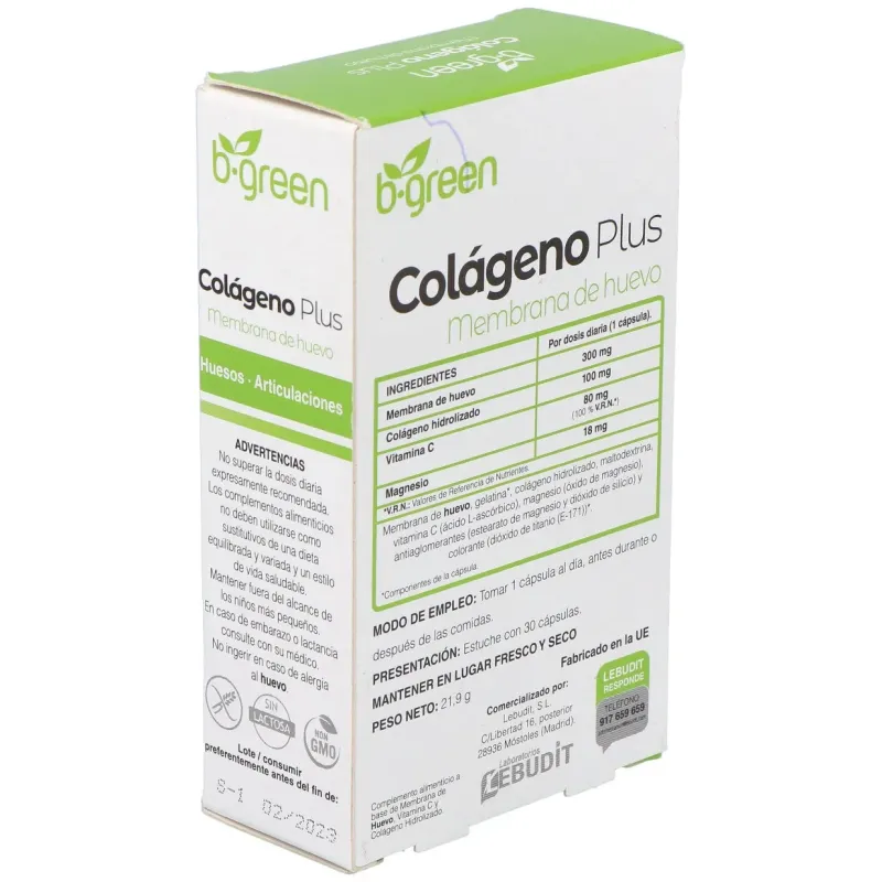 B-green colágeno plus 30cáps | Farmacia Barata