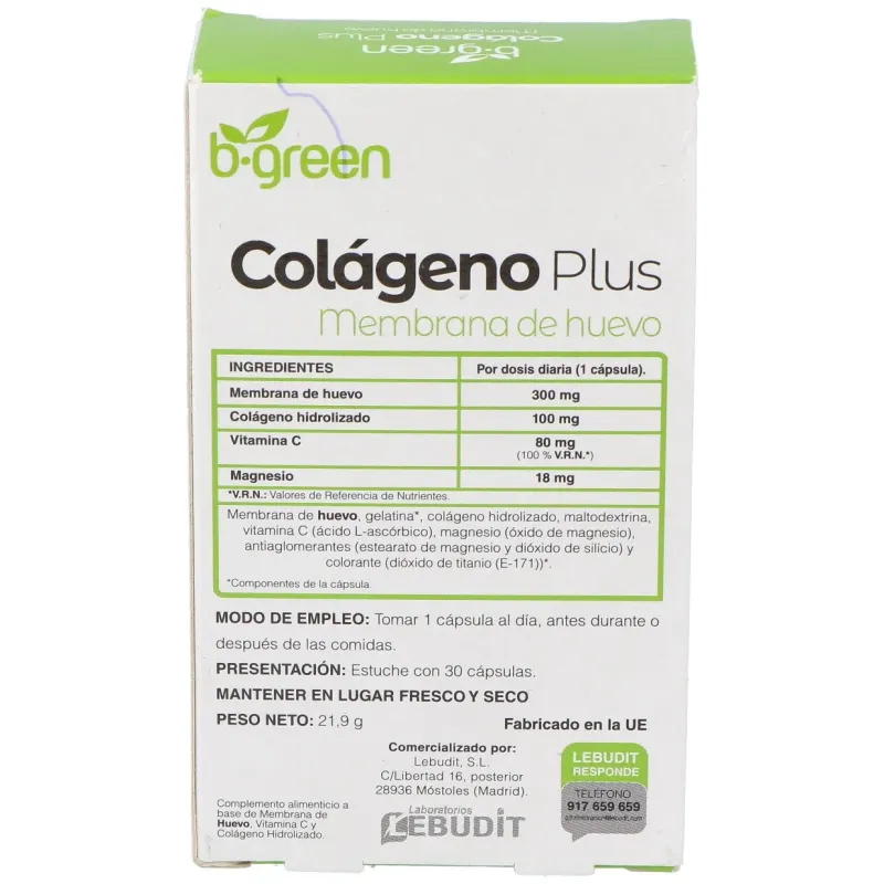 B-green colágeno plus 30cáps | Farmacia Barata