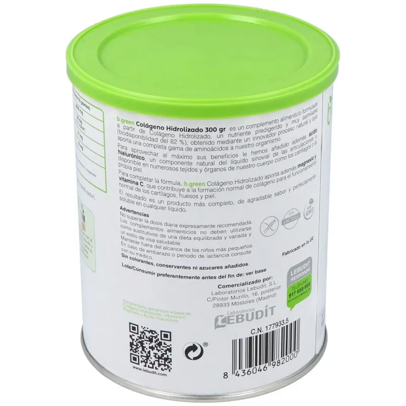 B-green colágeno hidrolizado 300g | Farmacia Barata