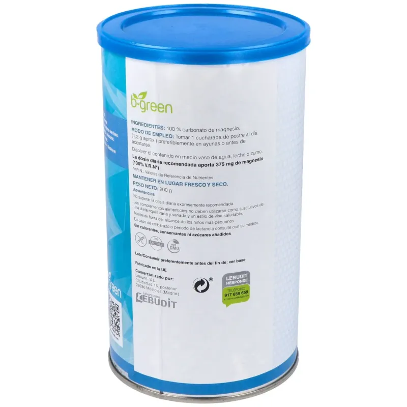 B-green carbonato de magnesio 200g | Farmacia Barata