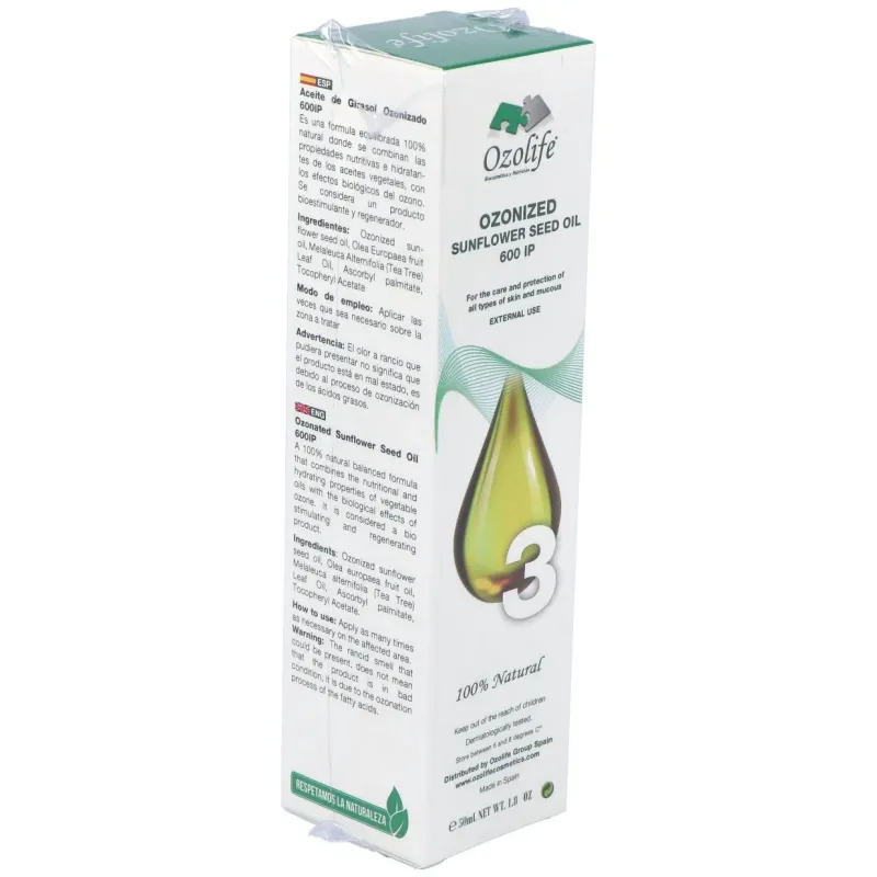 Aceite girasol ozonizado 600ip airless 50ml. | Farmacia Barata