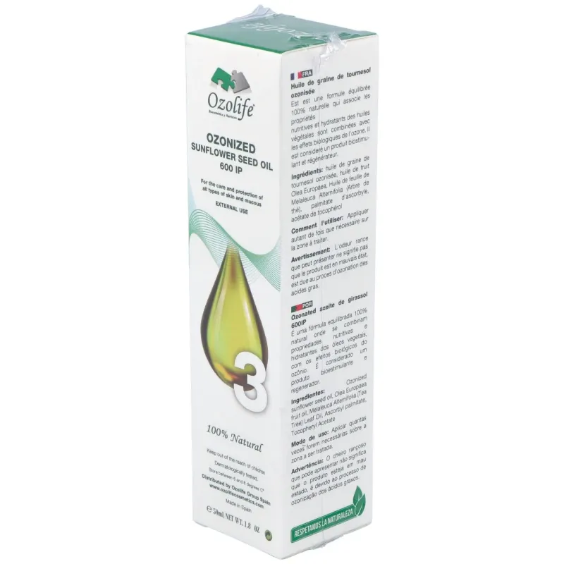Aceite girasol ozonizado 600ip airless 50ml. | Farmacia Barata