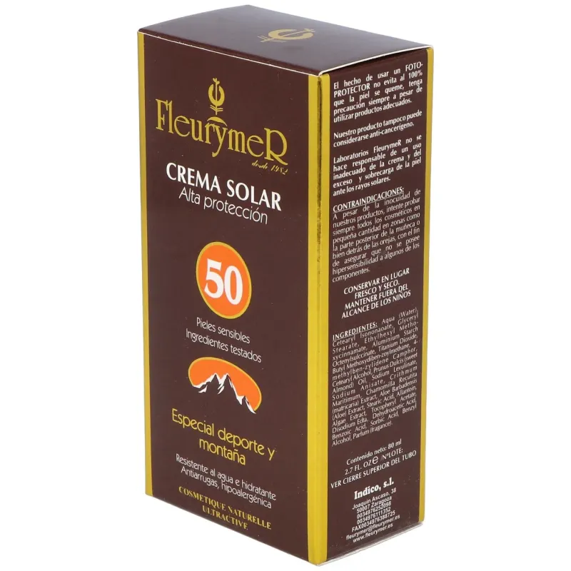 Fleurymer crema solar facial spf-50 montaña | Farmacia Barata