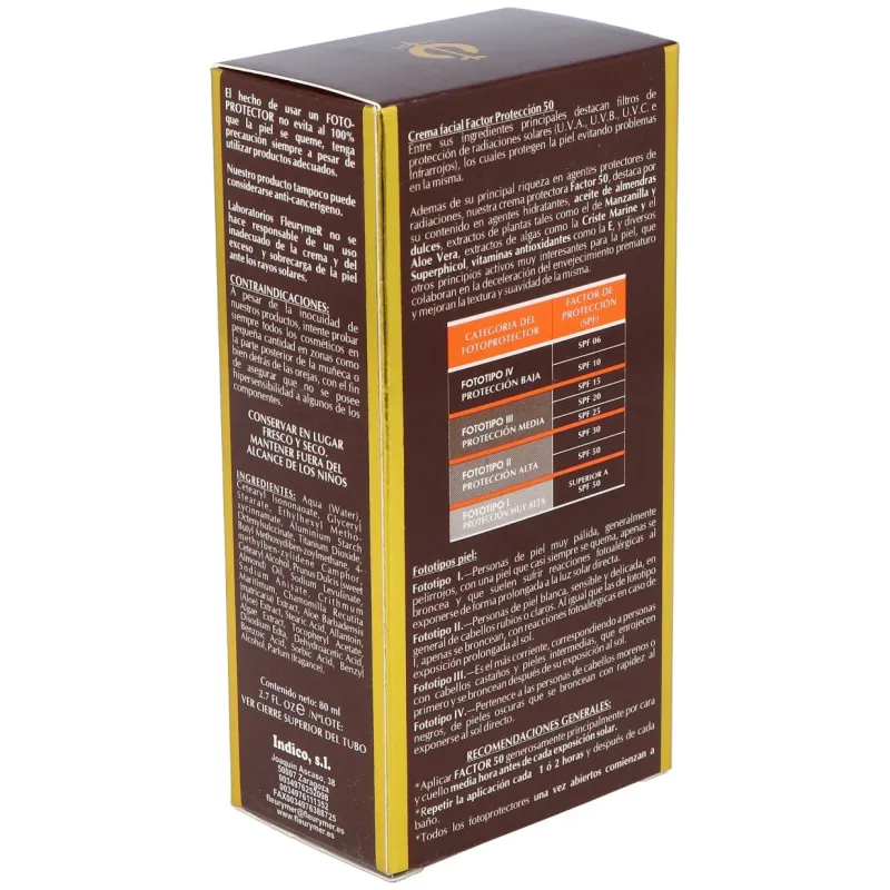 Fleurymer crema solar facial spf-50 montaña | Farmacia Barata