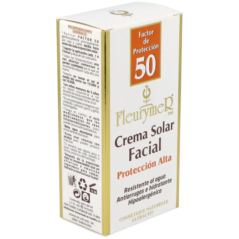 Fleurymer crema solar facial spf50 80ml | Farmacia Barata