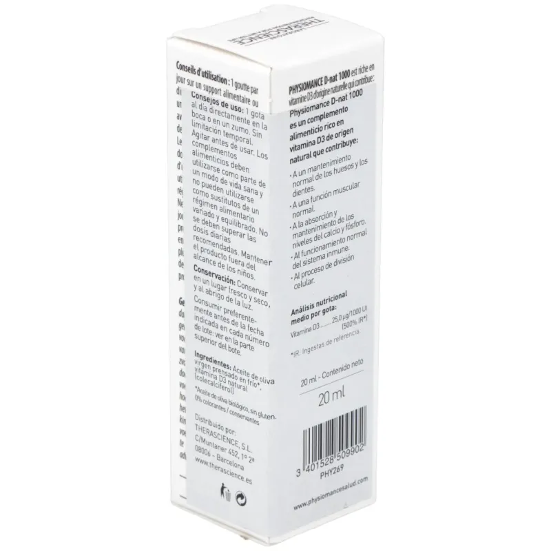 Physiomance d-nat 1000 gotas 20ml. | Farmacia Barata