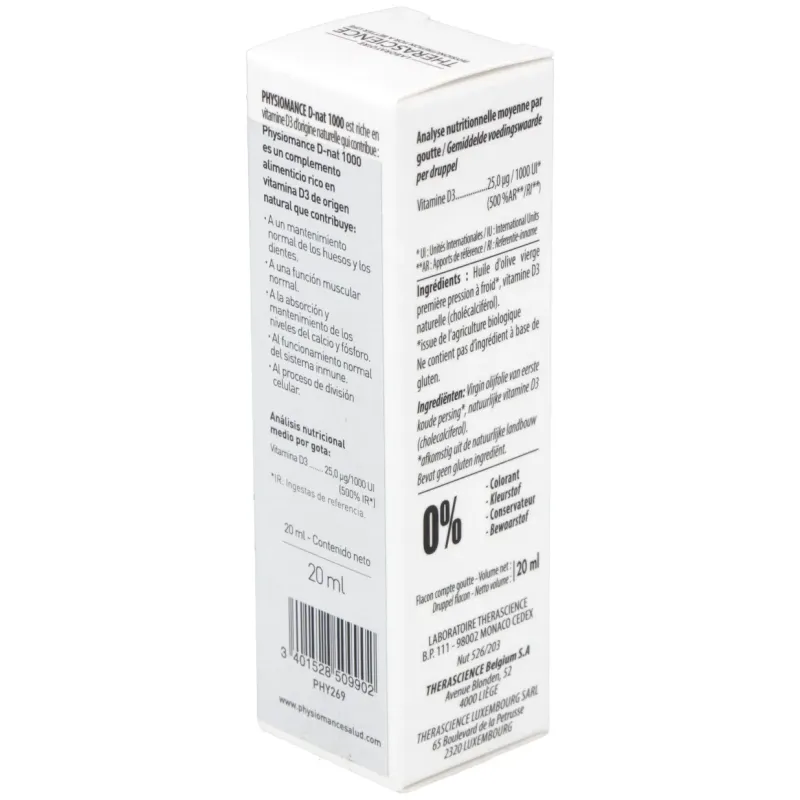 Physiomance d-nat 1000 gotas 20ml. | Farmacia Barata