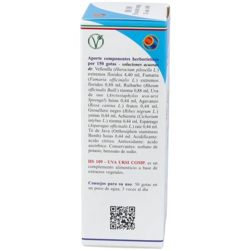Hs 109 uva ursi comp. gotas 100ml. s/al | Farmacia Barata
