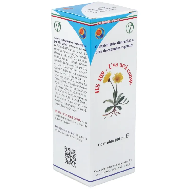 Hs 109 uva ursi comp. gotas 100ml. s/al | Farmacia Barata