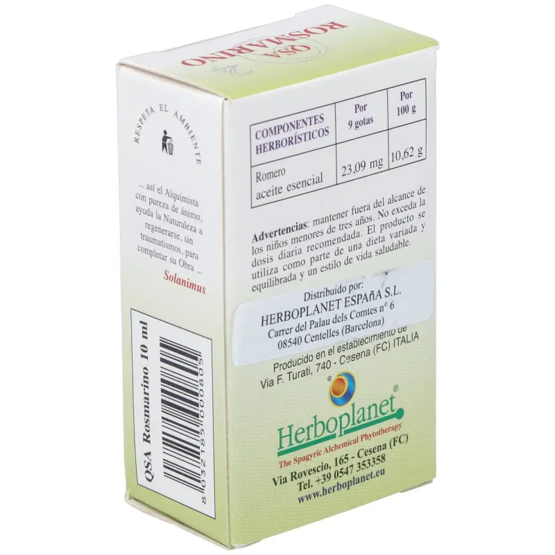 Herboplanet qsa rosmarino romero gotas 10ml | Farmacia Barata