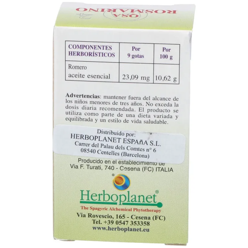 Herboplanet qsa rosmarino romero gotas 10ml | Farmacia Barata