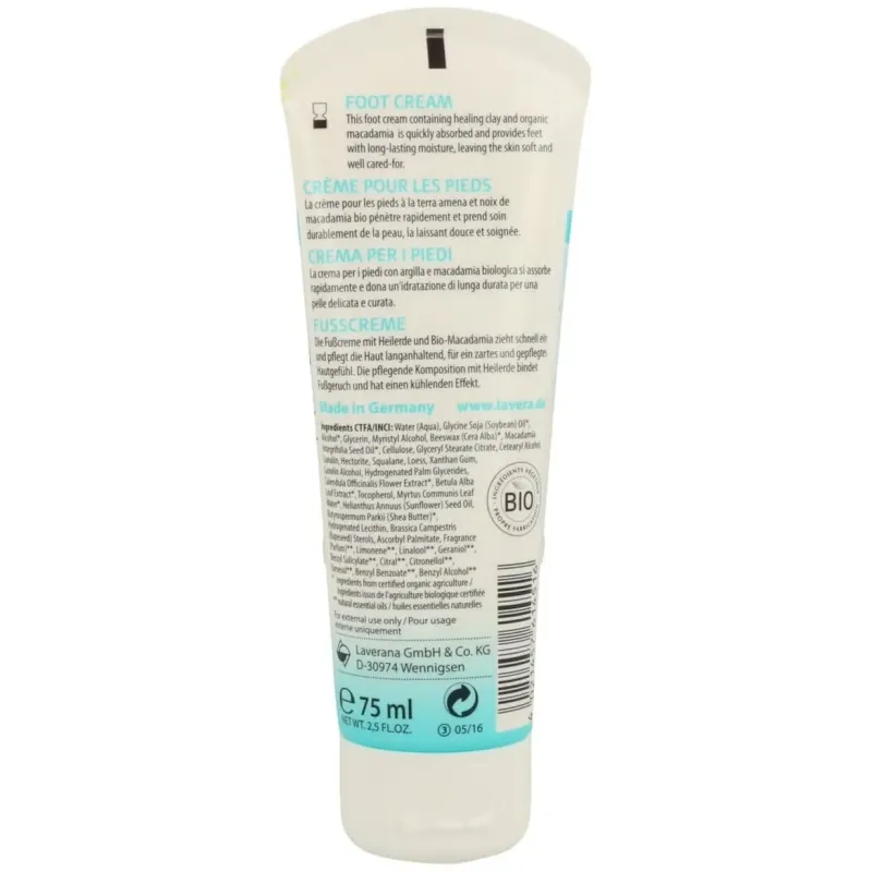 Crema pies ac. macadamia+arcilla 75ml. bio | Farmacia Barata