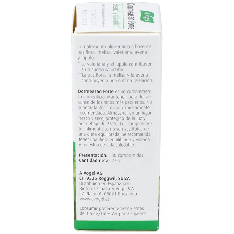 A. vogel dormeasan forte 30comp | Farmacia Barata