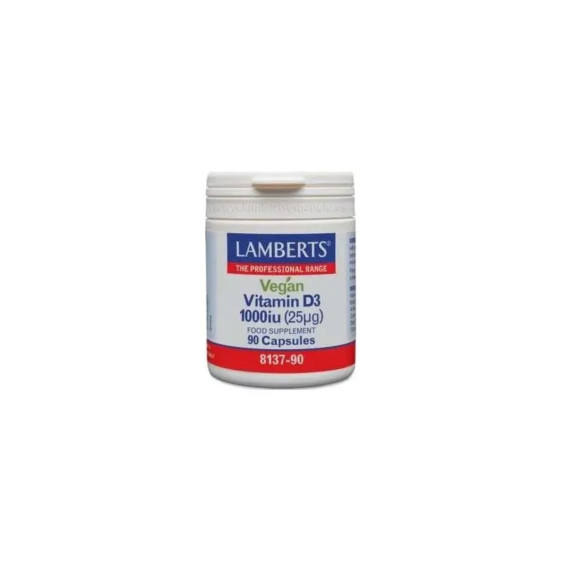 Lamberts vitamina d3 vegana 1000 ui (25 µg) 90 cápsulas | Farmacia Barata Lamberts vitamina d3 vegana 1000 ui (25 µg) 90 cápsulas | Farmacia Barata