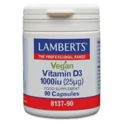 Lamberts vitamina d3 vegana 1000 ui (25 µg) 90 cápsulas | Farmacia Barata Lamberts vitamina d3 vegana 1000 ui (25 µg) 90 cápsulas | Farmacia Barata